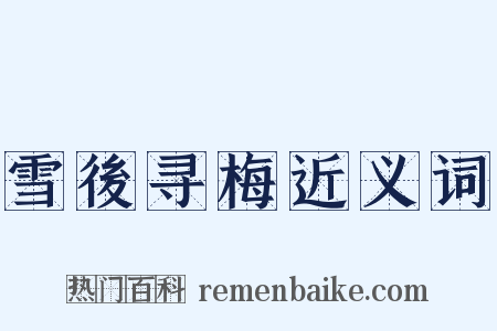 雪後寻梅近义词是什么意思的图片